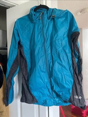 Rab Women's Teal and Charcoal Lightweight Hooded Jacket